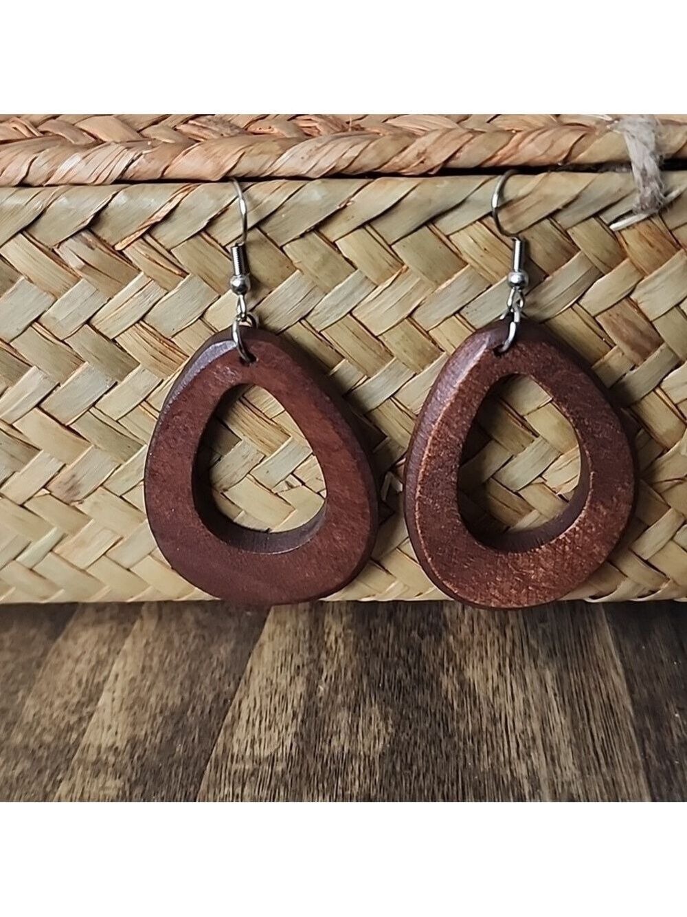 BOHO WOOD Cutout Teardrop  Earrings